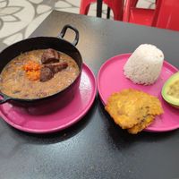 Frijolada (bean stew) at María Candela  in Bogota