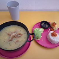 Ajiaco vegano at María Candela  in Bogota