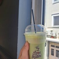 Iced Matcha latte with soya milk at Mulliri Vjeter in Durres