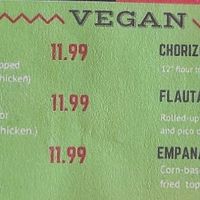 Vegan menu! at Mr. Taco Cantina in Galveston