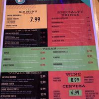 Vegan menu section   at Mr. Taco Cantina in Galveston