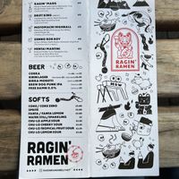 Menu Aug 2023  at Ragin' Ramen in Belfast