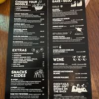 Menu  at Ragin' Ramen in Belfast