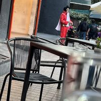 Elvis was hanging out nearby  at Pandia's Kitchen in Santiago