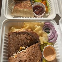 Tempeh Reuben and breakfast burrito  at Green Salmon Coffee and Tea House in Yachats
