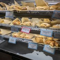 The pastry case at Green Salmon Coffee and Tea House in Yachats