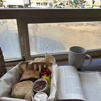   at Green Salmon Coffee and Tea House in Yachats