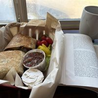   at Green Salmon Coffee and Tea House in Yachats