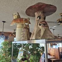 Quirky decor! at Green Salmon Coffee and Tea House in Yachats