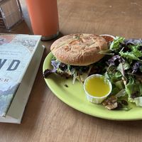 Black bean burger  at Green Salmon Coffee and Tea House in Yachats