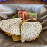 A different breakfast sandwich  at Green Salmon Coffee and Tea House in Yachats