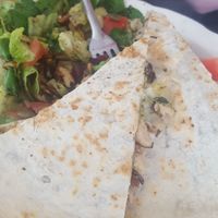 Veganized mushroom quesadilla at Green Salmon Coffee and Tea House in Yachats