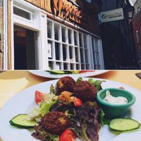 Vegan falafel with hummus and vegetables ;) at Organic Deli Cafe in Oxford