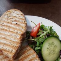 Toasted sandwich (falafel and hummus) at Organic Deli Cafe in Oxford