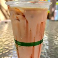 Iced caramel latte at Ahonui in Kahului