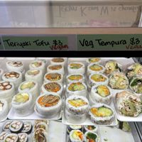 Vegan teriyaki tofu and veg tempura rolls  at Kimchi & Wasabi in Nelson