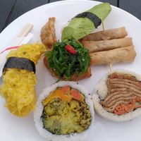 My plate, yummy! at Kimchi & Wasabi in Nelson