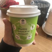 coffee w oat milk za s sabo (to take away)  at Marche Voklo I in Sencur