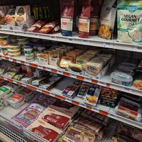 So many options! (sorry about the bacon in the corner) at General Store in Grand Canyon Village