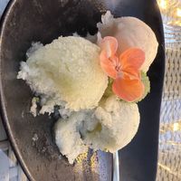 Vegan tomato, cucumber, mint sorbet   at Friðheimar in Selfoss