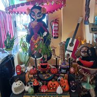 Some of the decor inside the restaurant at Restaurante Mexicano La Catrina in Villajoyosa