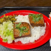 Crispy tofu rice plate😄#Veganuary at Love Bao Taiwanese Kitchen in Cary