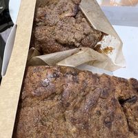 On top: Apple strudel caramel muffin    On bottom: banana bread  at Seaside Juicery in 