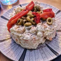 Ensaladilla Rusa (also nice) at La Vegana Taperia Playa in Torre Del Mar