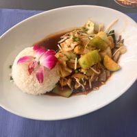 Vegan veggies in soy sauce   at Cafe Restaurant Engel Asian & Local in Vaduz