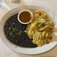 Migas with tofu and vegan cheese  at Chocolate Maven Bakery and Cafe in Santa Fe