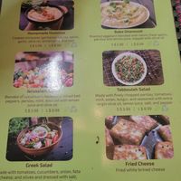 Hummus, Baba Ghanoush, Jerusalem salad and Tabbouleh listed here are all vegan. The Greek salad is vegetarian. Omit feta for vegan option. at Taste of Jerusalem and More in Pensacola