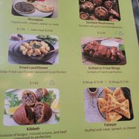 Sauteed mushrooms and fried cauliflower are both vegan. at Taste of Jerusalem and More in Pensacola