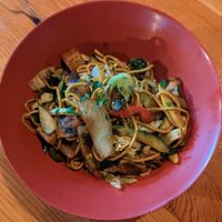 veggie chow mein at Sherpa Kitchen in Portland