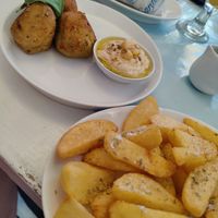 The Greek falafel and fries at Santorini Greek Restaurant Kuta in Kuta