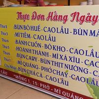 Menu at Quan Chay Phap Hoa in Hoi An