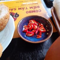 The only thing fresh. Fresh chillies at Mantra - Nhà hàng chay  in Ho Chi Minh City