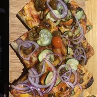 AMAZING service. They made a fresh pizza with a wide range of toppings. They had great knowledge of what was vegan as opposed to other places in the area.  Truly delicious Pizza!  at The Pizza Factory in Benidorm