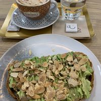 yummy toast and coffee with dairy free options   at Arrecende Café in Vigo