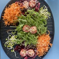 Beetroot hummus plate  at One Nation in Munich