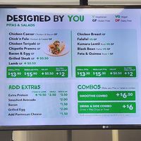 Clearly marked vegan options at Pita Pit in Napier