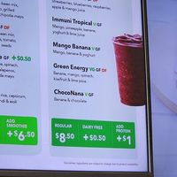 Clearly marked vegan options at Pita Pit in Napier