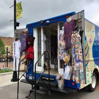 Local re-sale clothing truck at Central Park Plaza Market in Valparaiso