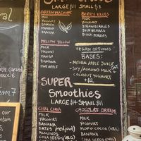 Smoothie menu  at Earthbound Cafe in Princetown