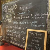 Menu board  at Earthbound Cafe in Princetown