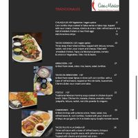 Menu  at Casa Mexico in Ottawa