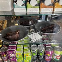 Vegan chocolate cake  at The Long Dog Café in Aberdeen