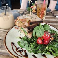 Vegan sausage and cheese sandwich at 99 Reasons in Manchester