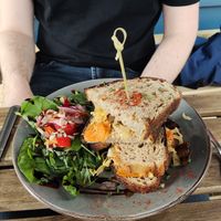 Vegan mushroom and kimchi sandwich at 99 Reasons in Manchester