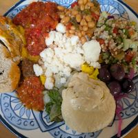Vegan options from the buffet at CoffeeTalks Cafe in Bloemfontein