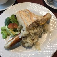 Wurst and delicious sourkraut!!   at Cafe Romantic in Heidelberg